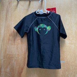 Appaman Kids Swim Rashguard Top Short Sleeve Black Size 4T NWT UPF 50+